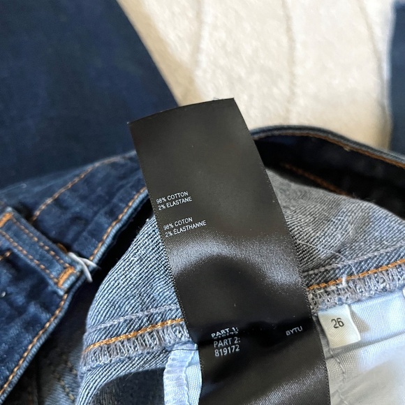 Whistles NEW Stretch Barrel Jeans in Dark Denim High-Waist Ankle Raw Hem Sz 26 - Picture 10 of 12